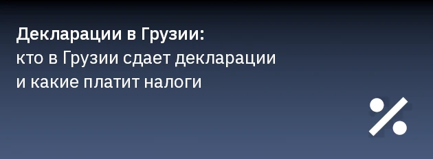 Декларации в Грузии: кто в Грузии сдает декларации и какие платит налоги